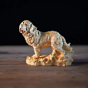 La suerte de Perro de Madera Nuevos perro estatuas de Animales estatua mascota Linda de madera Cachorro figura para la decoración de los animales de la cabeza de la pared