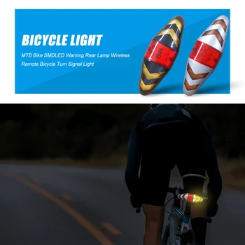 Impermeable de la Luz de la Bicicleta Remoto Inalámbrico de Bicicletas de Señal de Giro Luz de la Bicicleta luz trasera LED luz Estroboscópica de la Lámpara del Equipo de Ciclismo