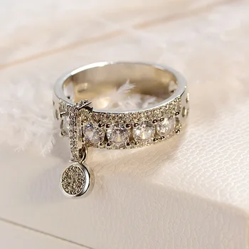 2021 nueva de lujo de oro de plata de color de la ronda anillo de compromiso para las mujeres de la señora de la joyería de regalo de aniversario a granel vender el Día de san Valentín R5232