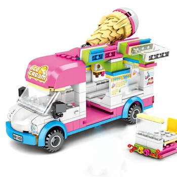 SEMBO Amigas de Aperitivos de la Tienda de Street View Camión de Alimentos Coche Crema de Camiones de Bloques de Construcción de Ladrillos de Vehículos de Juguetes Educativos kid Regalos