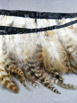 Mayorista 10 metros Escasos patrón natural de Plumas de águila de cinta de 4 6inch/10-15cm de ancho Ropa accesorios etapa del rendimiento de bricolaje