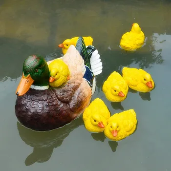 [IL] piscina de agua Flotante pato Amarillo Estatua de Jardín al aire libre Estanque Decorativo de la Resina de los animales Escultura de Decoración para el Hogar de Adorno