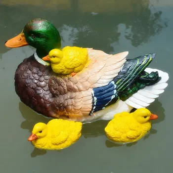 [IL] piscina de agua Flotante pato Amarillo Estatua de Jardín al aire libre Estanque Decorativo de la Resina de los animales Escultura de Decoración para el Hogar de Adorno