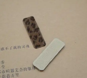 40pcs/lot 5.5 cm de Leopardo de impresión de visón de Pelo Clip de la Cubierta Acolchada Apliques de DIY hechos a mano de los Niños Accesorios para el Cabello