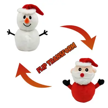 Nueva Reversible Flip Santa Claus, muñeco de Nieve de la Muñeca de la Felpa de Doble cara de Muñeco de Peluche de Juguete de la Fiesta de Navidad Adornos de los Niños Regalos Niños