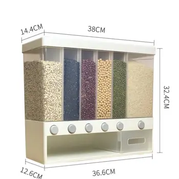 Multifuncional con particiones de arroz barril caja de cereal de grano de la caja de almacenamiento sale de arroz barril de clasificación de cajón tipo measuremen