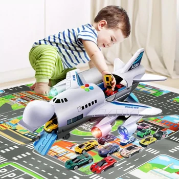 Autos de juguete Set de Avión de la Gran alfombra de Juego Mini Vehículo Educativo Coche de línea Aérea Avión Modelo Juguetes para los Niños de Niños de Niños de Cumpleaños