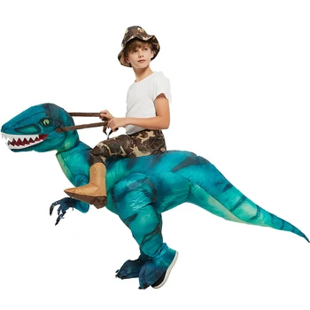 Velociraptor T REX Mascota del Traje Inflable Para los Niños de Anime de Halloween Disfraces de Dinosaurios Regalo de Cumpleaños Para la Fiesta de Cosplay Adulto