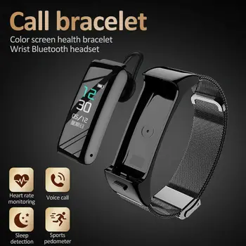 2 en 1 Smart Pulsera+Auricular Bluetooth Inalámbrico de Fitness Tracker Reloj de la Frecuencia Cardíaca de Vigilancia de la Salud Inteligente de Pulsera