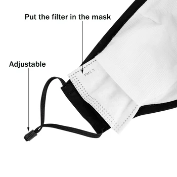 La moda de la Máscara de la Cara de Almacenamiento Reutilizable Lavable de Algodón, Mascarilla con Gafas de Pm2.Filtro 5 Unisex Boca De Mufla