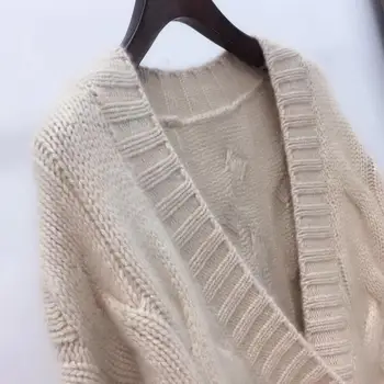 2020 Nuevo Suéter de Cachemira Mujer V-cuello de Giro Chaqueta de Moda de Gran Tamaño de Punto de la Base de Rebeca de Gran Tamaño de Envío Gratis