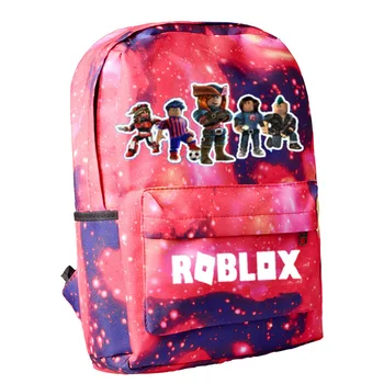 Rojo Estrellado mochila de los niños de las niñas de roblox Bolsa de la Escuela con el Anime Mochila Para el Adolescente Niñas feminina mochila escolar mochila mujer