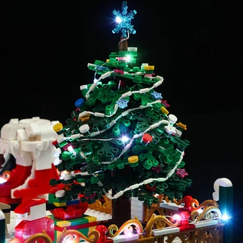 Santa Claus Amigos del parque de Atracciones de Navidad de Invierno Pueblo de la Ciudad de Tren de la decoración de la Construcción de Bloques de Santa Claus Ladrillos Juguetes Regalos