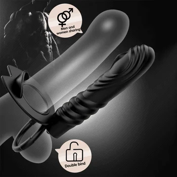 Doble Penetración Anal Plug Consolador Vibrador consolador anal Juguetes Sexuales para Parejas sin Tirantes Strap-on Dildo Vibradores de Mujer Sex Shop