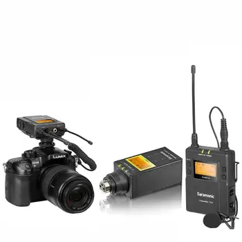 Saramonic Inalámbrico UHF Sistema de Micrófono con conector XLR Plug-in Transmisor, Receptor de Unidad y de Montaje de la Cámara para Vlog Entrevista YouTube