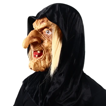 Patygr Mal Vieja Bruja con Capucha de la Máscara de la Cara de Terror de Halloween de Látex de disfraces de Halloween de NUEVO
