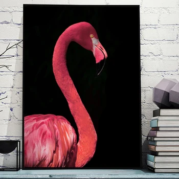 Rojo Elegante Flamingo Cotizaciones De Arte De La Pared De La Lona De Pintura Nórdica Carteles Y Grabados De Animales Imágenes De La Pared Para La Sala De Estar Decoración Para El Hogar