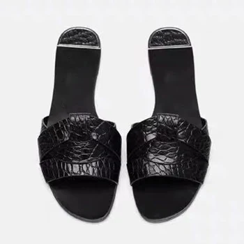 2020 Nueva Marca De Las Mujeres Zapatillas De Cuero De Alta Calidad Diapositivas De Las Mujeres Zapatos De Verano De La Playa Flip Flops Al Aire Libre, Tv De Zapatillas Zapatos Mujer
