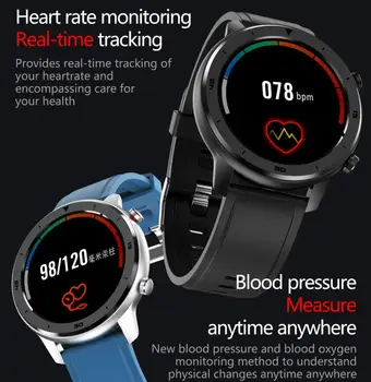 HobbyLane DT78 Reloj Inteligente de Deportes Smartwatch de la Pulsera de Fitness Completa de la Pantalla Táctil 230mAh de la Batería de la prenda Impermeable IP68 de la Salud Monitor