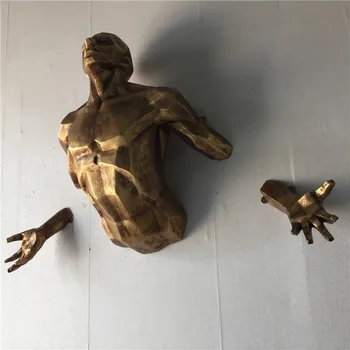 2019New carácter moderno escultura de ángel, el hombre de la pared que cuelga de la estatua de la decoración del hogar de la artesanía Europea retro arte creativo estatuilla