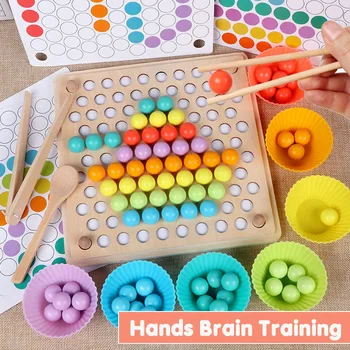 Juguetes de niños Montessori, Juguetes de Madera Manos la Formación del Cerebro Clip de Cuentas de Rompecabezas de la Junta de Matemáticas Juego Bebé a Principios de los Juguetes Educativos para Niños
