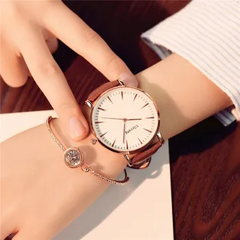 Exquisito estilo simple de las mujeres relojes de lujo de la moda de cuarzo relojes de pulsera ulzzang marca de mujer reloj montre femme
