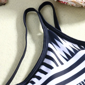 Las Mujeres Geométricas Vendaje Sin Respaldo De Una Sola Pieza Monokini Bikini Push Up Traje De Baño Trajes De Baño Traje De Baño