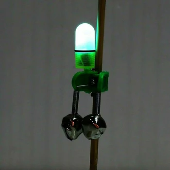 10pcs LED de la Noche de la Mordedura de Pesca Equipo de Alarma 2 Campanas de la Varilla de Clip de Alerta Anillo de Indicar la Pesca de la Luz de la Lámpara de la Campana de Pesca Iscas Abordar