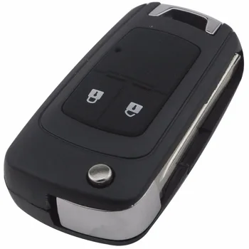 Jingyuqin 2 Botones Modificados Plegable Coche en Blanco Clave del Caso Remoto de Llavero con mando a distancia Cubierta Para Chevrolet Aveo de Repuesto Flip Clave Shell DWO4