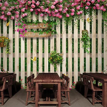 Personalizado Mural de papel Tapiz de bosque Mediterráneo, Rosa Rosa fondo de pantalla de la Barra de la Cafetería Sala de estar de Fondo en 3D Mural de papel pintado de la Decoración casera