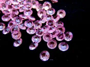 Envío gratis 1000 pcs / lote de 8 mm de Acrílico de la Luz Diamante Rosado Tabla de Dispersión de Confeti Favor de la Boda de Diamante de Confeti decoración