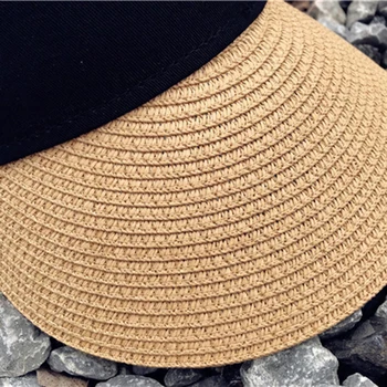 2019 de la Moda de Verano los Sombreros de las Mujeres Para el Plegado de la Visera Superior Vacío al aire libre de la Playa del Mar del Sombrero de Mujer de Ala Ancha Sombrero para el Sol Femalea djustable
