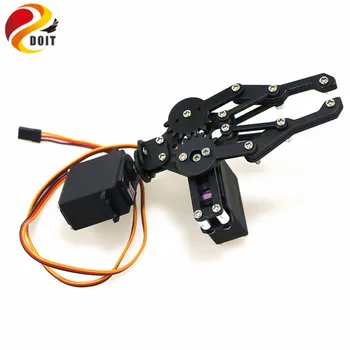 Negro 2 DOF Manipulador Brazo Mecánico de Garra Pinza de kit de Robot MG996R de BRICOLAJE Juguete RC Piezas