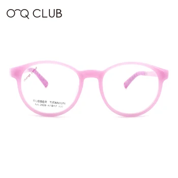 O-Q Chicos del CLUB que cambia de Color TR90 Gafas de Silicona No Tornillo de Gafas de Niñas y Niños de la Ronda de Miopía Gafas graduadas 2609