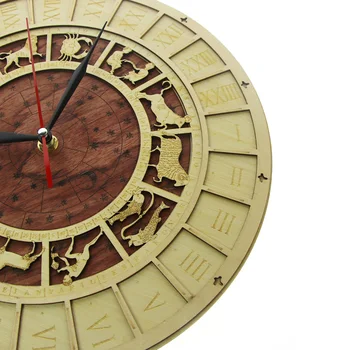 Venecia Venecia Reloj De Madera Rústica Kichen De Pared Reloj De La Ciencia De La Astrología Del Zodiaco Arte De Pared Vintage Astronómico Constelaciones Reloj