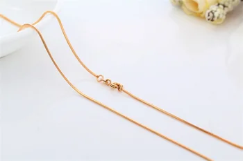 Estilo Simple Yelllow Color Oro Ronda de la Serpiente Collar de Cadena de las Mujeres de la Joyería de Acessorios Colares Collier collares mujer de 45 cm 18