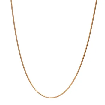 Estilo Simple Yelllow Color Oro Ronda de la Serpiente Collar de Cadena de las Mujeres de la Joyería de Acessorios Colares Collier collares mujer de 45 cm 18