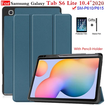 2020 NewTablet Caso con soporte de Lápiz para Samsung Galaxy Tab S6 Lite de 10,4 pulgadas 2020 SM-P610 SM-P615 a prueba de Golpes Caso de Tri-Fold