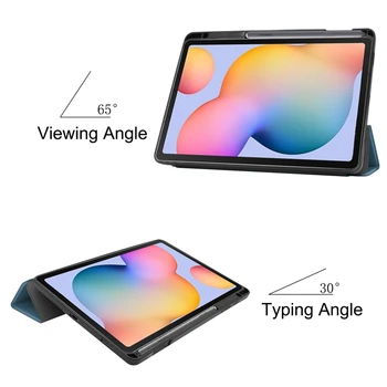 2020 NewTablet Caso con soporte de Lápiz para Samsung Galaxy Tab S6 Lite de 10,4 pulgadas 2020 SM-P610 SM-P615 a prueba de Golpes Caso de Tri-Fold