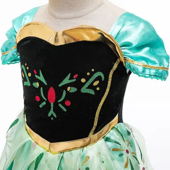 Anna Vestido para Niña de Cosplay de la Reina de la Nieve de la Princesa Traje de los Niños de Halloween Ropa de Niños, Cumpleaños, Carnaval, Fiesta de disfraces Disfraz