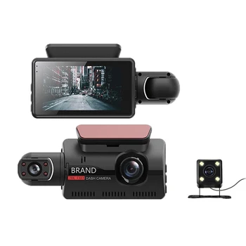 Cámara del coche DVR del Nuevo Dash Cam Tres Grabar Oculta Grabadora de Vídeo Dash Cam 1080P Visión Nocturna de Estacionamiento Vigilancia G-sensor