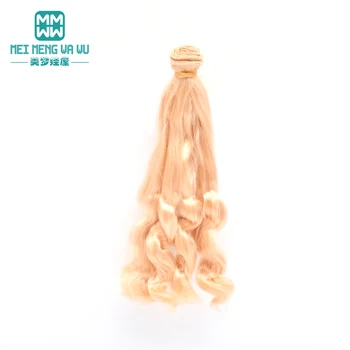 1pcs 25 cm*100 CM rizado Natural de la leche de seda peluca de pelo de muñeca para 1/3 1/4 1/6 BJD de bricolaje muñeca peluca de BRICOLAJE muñeca Accesorios de Oro Negro Marrón Kha