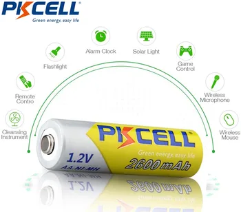 2Pack/8Pcs PKCELL de Ni-MH AA Baterías 2600mAh 1.2 V NiMh Batería Recargable Para Cámara