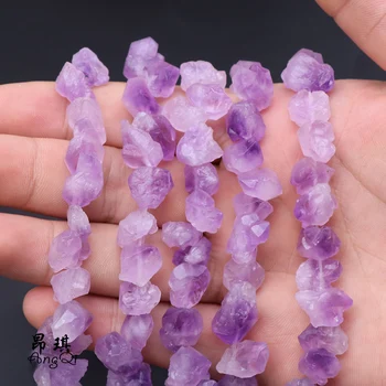 Natural Genuino Primas Minerales de color Púrpura Amatistas de Cristal de Cuarzo HandCut de Pepita de forma Libre Rugoso Mate Facetas de la piedra natural Perlas 15