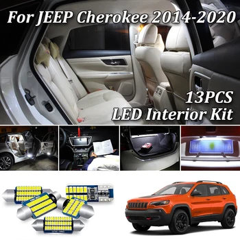10PCS Blanco Libre de Errores de Canbus Para Jeep Cherokee KL LED Interior de la Cúpula Mapa de Luz + Placa de la Licencia de la Lámpara Kit (-2020)
