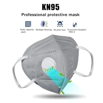 20PCS 6 Capas FFP3 KN95 Mascarillas Mascarillas FFP2 Masque маска Con Válvula respiratoria Respirador de Seguridad de Polvo en la Boca Máscaras