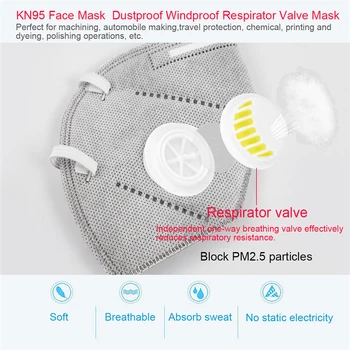 20PCS 6 Capas FFP3 KN95 Mascarillas Mascarillas FFP2 Masque маска Con Válvula respiratoria Respirador de Seguridad de Polvo en la Boca Máscaras