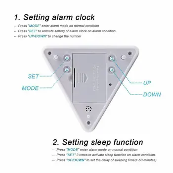 7 Colores LED Pirámide Reloj despertador Digital de Repetición de alarma Reloj de Mesa de Noche, la Luz de la Pantalla de Temperatura de Decoración para el Hogar Relojes