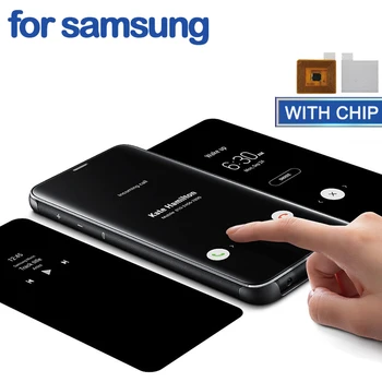 Smart Chip Espejo Caso Para Samsung Galaxy Nota 20 10 9 8 5 Pro Flip Cubierta De Cuero Para Samsung S8 S9 S10 S20 S7 S6 Edge Plus