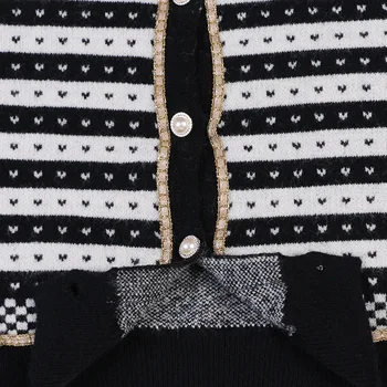 Nuevo de la moda de rayas patrón de suéter de trajes de hombre de cuello redondo de las mujeres suéter de abrigo para la temporada otoño invierno